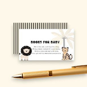 Carte D'accompagnement Demande de livre pour la Baby Shower Wild Safari