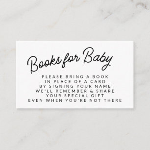 Carte D'accompagnement Demande de livre simple et ludique pour Baby Showe