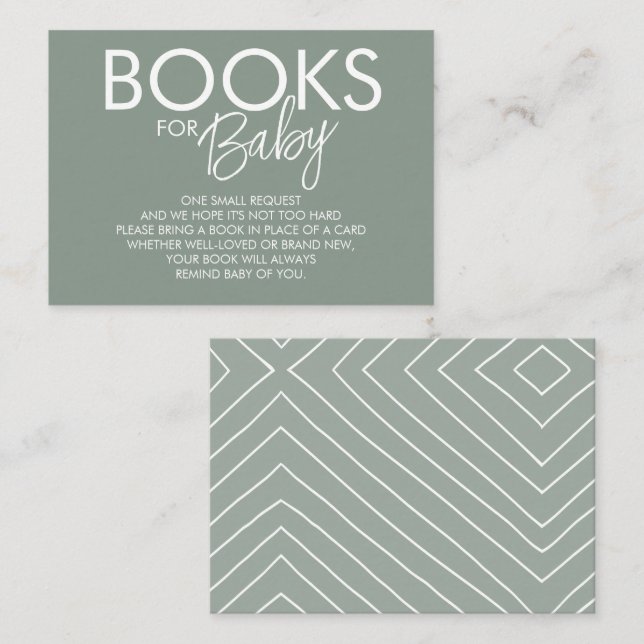 Carte D'accompagnement Demande de livre vert sauge Boho (Devant / Derrière)