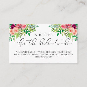 Carte D'accompagnement Demande de recette de baby shower de mariage flora