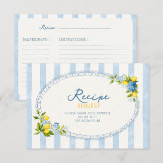 Carte D'accompagnement demande de recette de douche de mariée hydrangea b