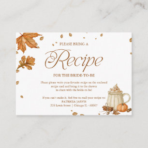 Carte D'accompagnement Demande de recette de douche nuptiale à la citroui