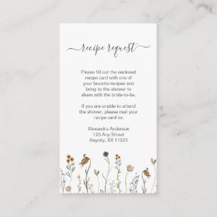 Carte D'accompagnement Demande de recette de Fleur sauvage Rustique Autom