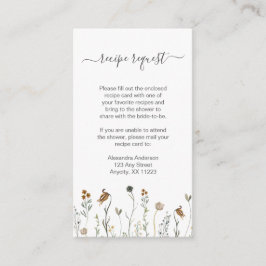 Carte D'accompagnement Demande de recette de fleurs sauvages d'automne ru