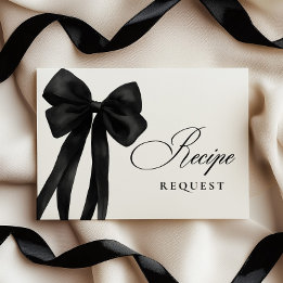 Carte D'accompagnement Demande de recette de mariage avec un nœud noir
