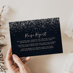 Carte D'accompagnement Demande de recette de mariage confettis argent