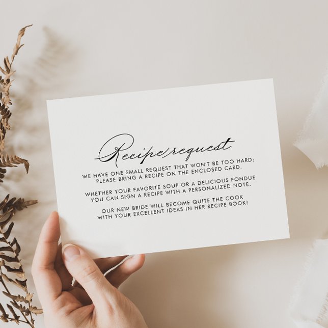Carte D'accompagnement Demande de recette de Mariage de calligraphie mini (Créateur téléchargé)