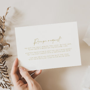 Carte D'accompagnement Demande de recette de mariage élégante et moderne