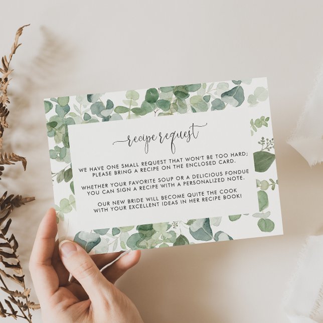 Carte D'accompagnement Demande de recette de Mariage Eucalyptus géométriq (Créateur téléchargé)