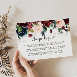 Carte D'accompagnement Demande de recette de mariage floral automnal illu