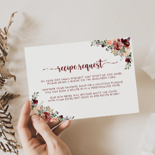 Carte D'accompagnement Demande de recette de mariage floral d'été rustiqu