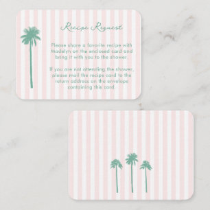 Carte D'accompagnement Demande de recette de palmiers roses et verts pour