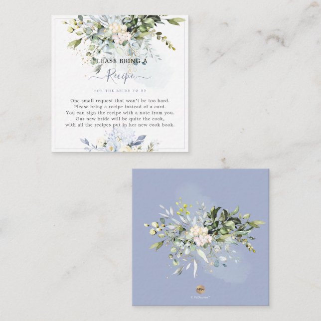 Carte D'accompagnement Demande de recette H2 Blue Gum Eucalyptus (Devant / Derrière)