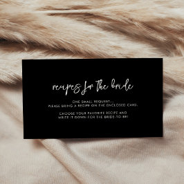 Carte D'accompagnement Demande de recette noire moderne contemporaine