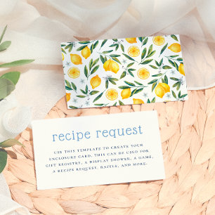 Carte D'accompagnement Demande de recette pour insertion dans une douche
