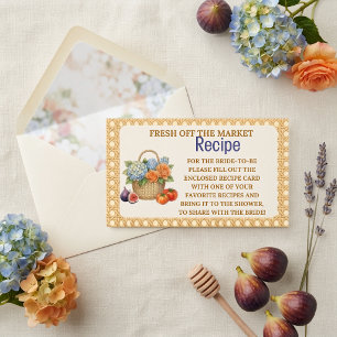 Carte D'accompagnement Demande de recette pour la douche de mariée Fresh