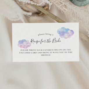 Carte D'accompagnement Demande de recette pour la douche de mariée Nuage