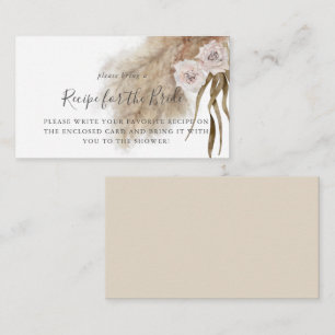 Carte D'accompagnement Demande de recette pour la douche nuptiale Herbe d