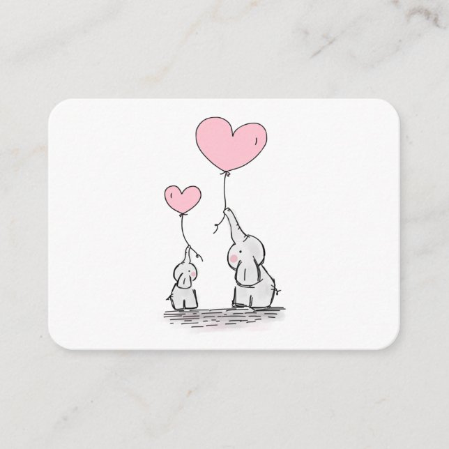 Carte D'accompagnement Demande de réservation Baby shower rose, éléphant  (Devant)