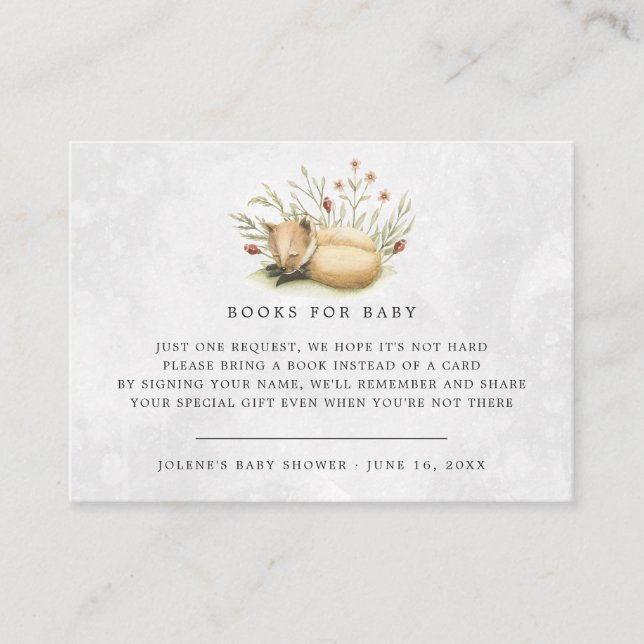 Carte D'accompagnement Demande de réservation | Baby shower Woodland Fore (Devant)