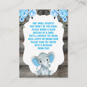 Carte D'accompagnement Demande de réservation Boy Elephants Douche Bleu B