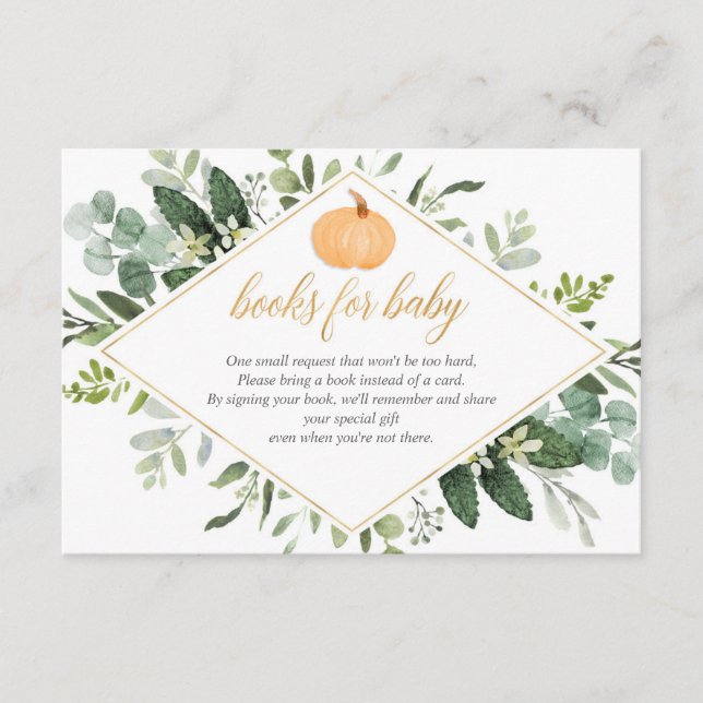 Carte D'accompagnement Demande de réservation de baby shower Citrouille d (Devant)
