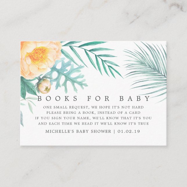 Carte D'accompagnement Demande de réservation de Baby shower floral à la  (Devant)