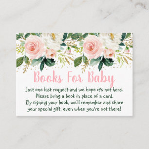 Carte D'accompagnement Demande de réservation de Baby shower Floral Blush
