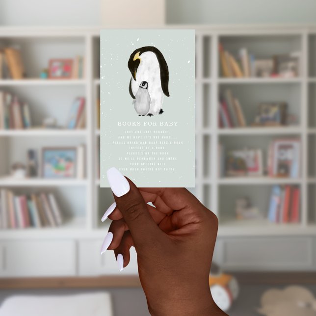Carte D'accompagnement Demande de réservation de Baby shower Mama Penguin (Créateur téléchargé)