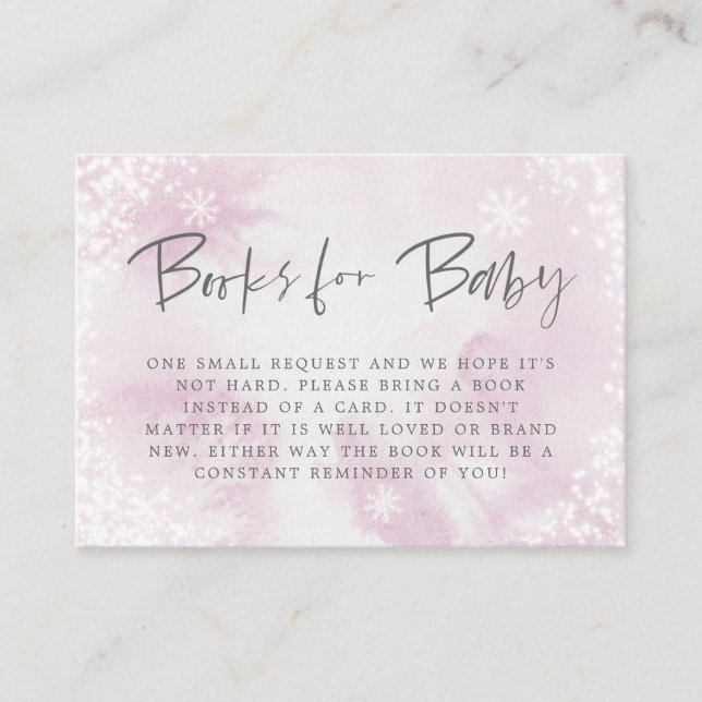 Carte D'accompagnement Demande de réservation de Baby showers roses d'hiv (Devant)