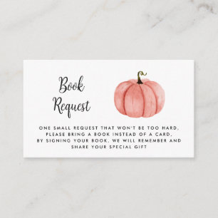 Carte D'accompagnement Demande de réservation de Citrouille rose aquarell