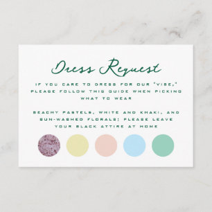 Carte D'accompagnement Demande de tenue simple pour les invités du mariag