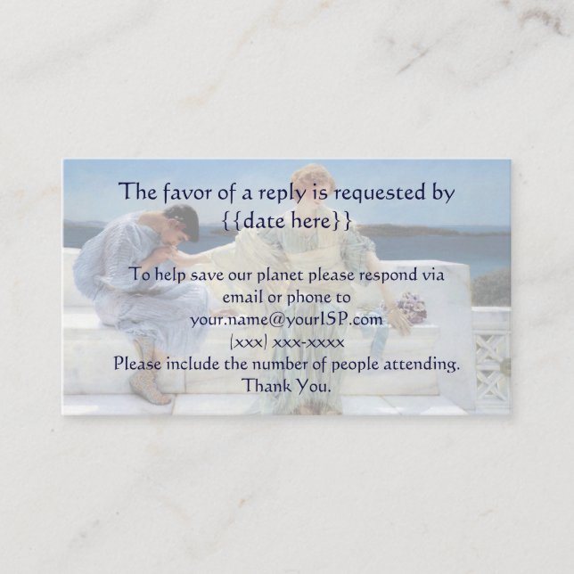 Carte D'accompagnement Demandez-moi plus par Alma Tadema Wedding RSVP (Devant)