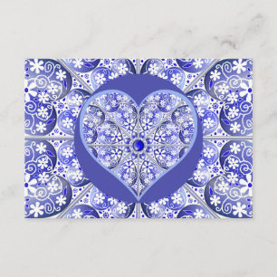 Carte D'accompagnement Dentelle en céramique Bleu de Grèce