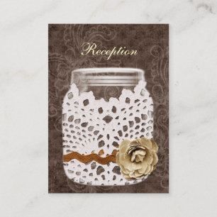 Carte D'accompagnement Dentelle rustique enveloppé Mason Jar Mariage