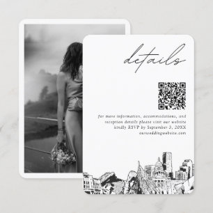 Carte D'accompagnement Denver Mariage détails modernes QR Code