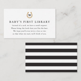 Carte D'accompagnement Derby Baby shower Book Request 1ère bibliothèque p
