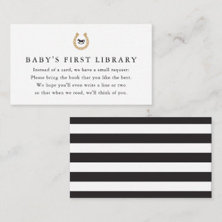 Carte D'accompagnement Derby Baby shower Book Request 1ère bibliothèque p