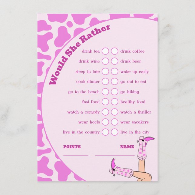 Carte D'accompagnement Dernier Rodeo Rose Cowgirl Fête des mariées jeu (Devant)