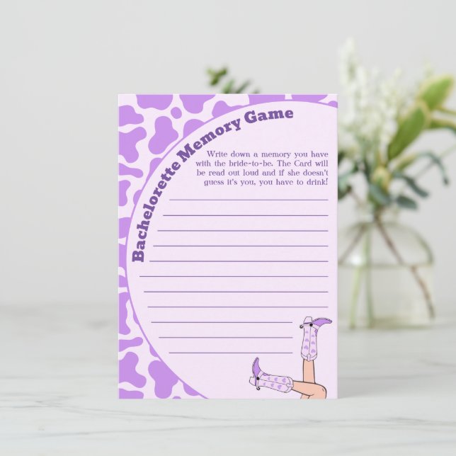 Carte D'accompagnement Dernier Rodéo Vachère Violette Jeu de Mémoire Ente (Debout devant)