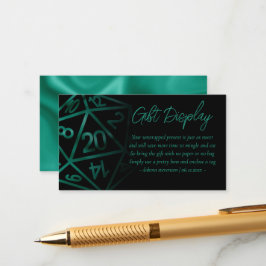 Carte D'accompagnement Dés RPG | Emerald Tabletop Gamer Cadeaux sur écran