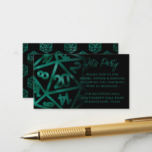 Carte D'accompagnement Dés RPG Réception du Gamer Rétro Emerald Tableto