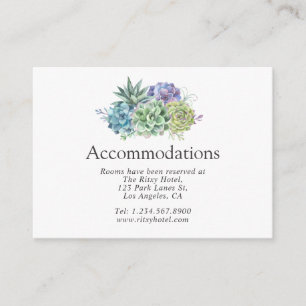 Carte D'accompagnement Desert Cactus Succulents Hébergements Mariages