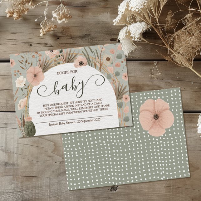 Carte D'accompagnement Desert Chic Livres pour bébé (Let us take the prickles out of your party planning with this “sand-tastic” desert chic design.)