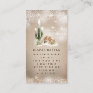 Carte D'accompagnement Desert Neige Hiver Baby shower Déchets Raffin
