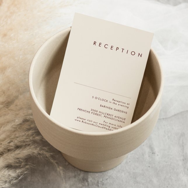 Carte D'accompagnement Désert simple | Réception de mariage blanc naturel (Créateur téléchargé)