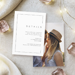 Carte D'accompagnement Design chic et minimaliste détails mariage photo