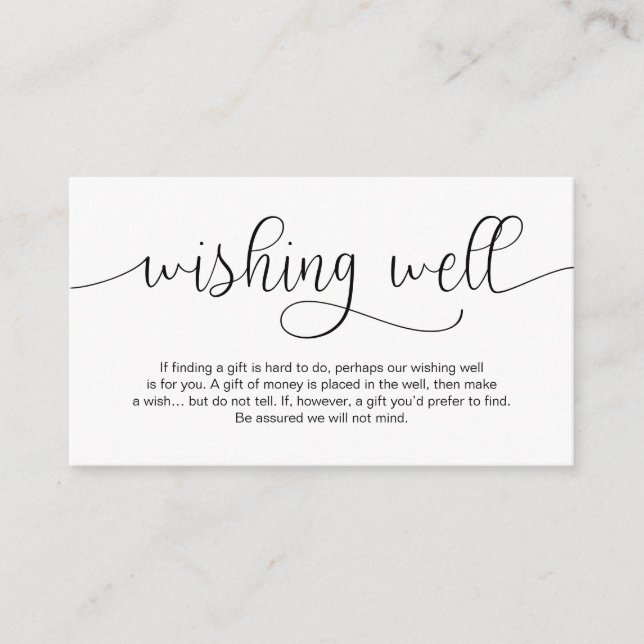Carte D'accompagnement Design moderne main noire Lettré, Wishing Well (Devant)