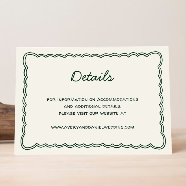 Carte D'accompagnement Dessin à la main - Détails de l'écriture verte Vin (Créateur téléchargé)