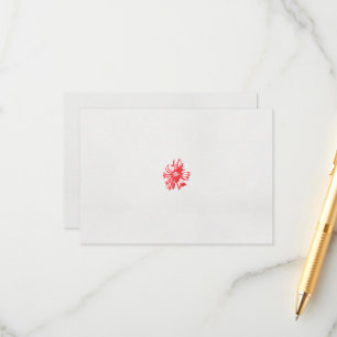Carte D'accompagnement dessin d'une fleur rouge sur un arrière - plan bla